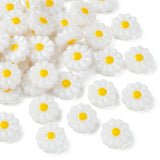 40Pcs 10mm White Resin Daisy Beads Flower Spacer Beads Floral Beads for DIY Daisies