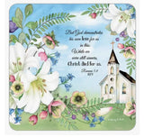 Coasters Set/4 Lilies & Church Romans Bible Verse Nancy Mink Legacy NEW Lily