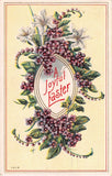 Lilies & Dainty Violets on 1911 Easter Postcard - No. 7015 Lily