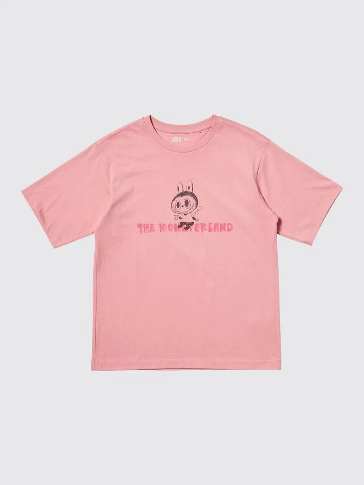 Uniqlo x POP MART UT Graphic T-Shirt THE MONSTERS LABUBU Pink New US Seller Roses
