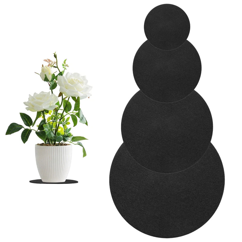 1-Set Cork Plant Coasters, 3.9/5.9/7.9/9.8 in Cork Plant Mats for Garden [Black] Garden Plants