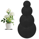 1-Set Cork Plant Coasters, 3.9/5.9/7.9/9.8 in Cork Plant Mats for Garden [Black] Garden Plants