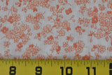 By 1/2 Yd, 34" Wide, Vintage, Orange Calico on White PolyCotton, V231 Flowering Plants