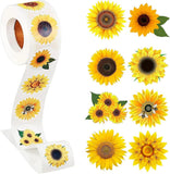 500 Sheets Colorful Sunflower Stickers Roll Fun Flowers 1 Sunflower
