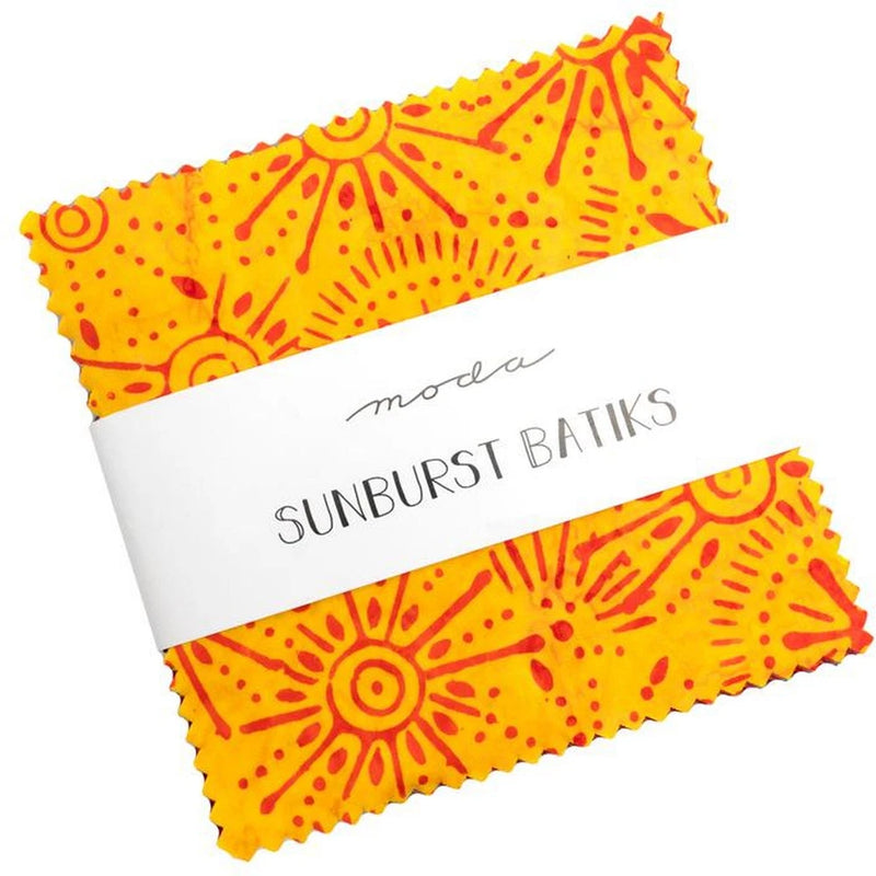 Sunburst Batiks Moda Charm Pack, 42 100% Cotton 5-inch Precut Quilt Squares Flowering Plants