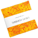 Sunburst Batiks Moda Charm Pack, 42 100% Cotton 5-inch Precut Quilt Squares Flowering Plants