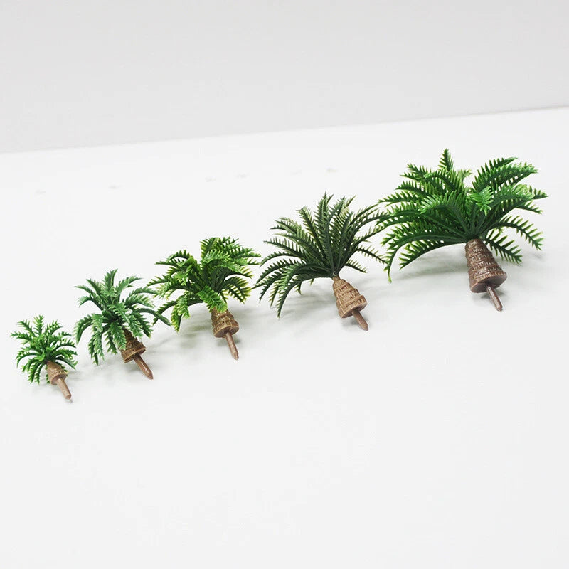30PC Mix Model Coconut Tree HO/OO Scale Miniatures Summer Green Plants Scenery Green Plant