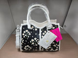 NWT Betsey Johnson XOLINDIE Black Daisy Crossbody Tote Bag Purse Bonus Card Case Daisies