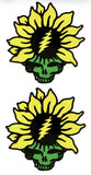 The Grateful Dead Sunflower Steal Your Face 2 Sticker Lot Sun Flower Stealie SYF Sunflower