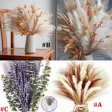 Natural Dried Pampas Grass Reed Flowers Lavender Eucalyptus Bouquet Home Decor Dried Flower
