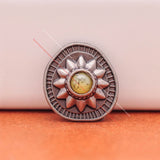 10X Silver Sun Flower Leathercraft Belt Beige Turquoise Concho Screwback 19mm Sunflower