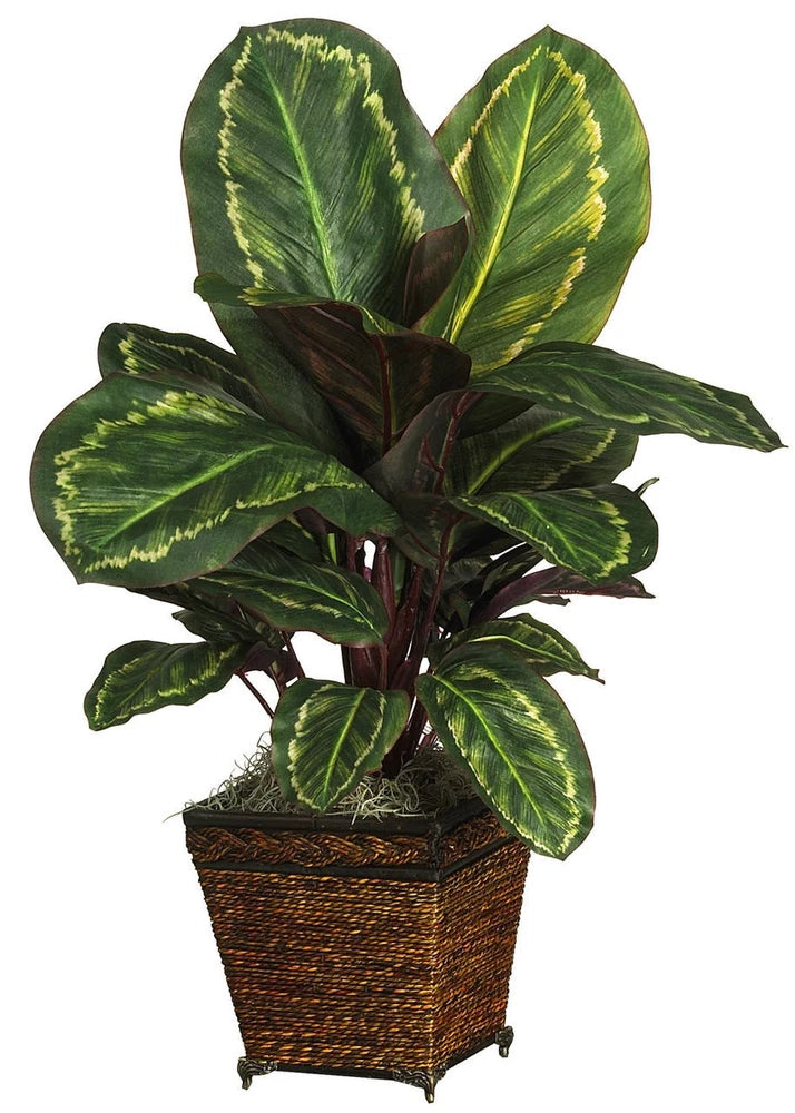 New 26" Maranta SILK Artificial PALM Indoor Floor PLANT Realistic Green Plant