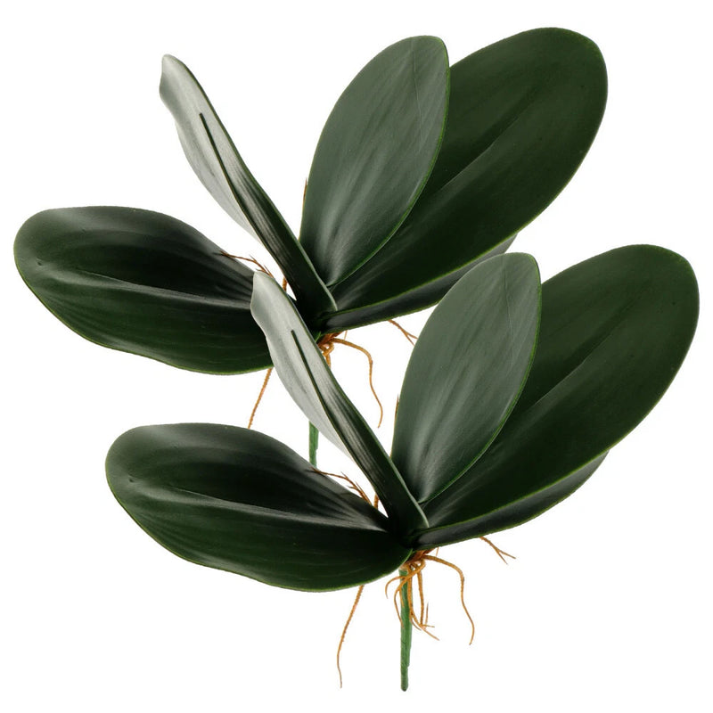 2 Pcs Artificial Plants Orchid Fake Flowers White Simulation Leaves Home Decor Green Plant