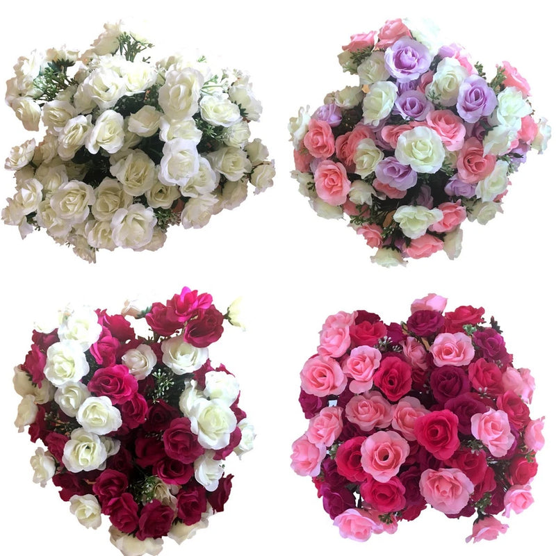 5x 21 Heads Rose Bunch Artificial Flower  Home Decor Bridal Bouquet Floral Bouquet