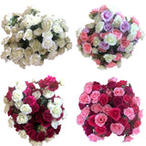 5x 21 Heads Rose Bunch Artificial Flower  Home Decor Bridal Bouquet Floral Bouquet