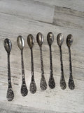 Godinger Olde Bouquet 7 Iced Tea Spoons Silverplate Bouquet