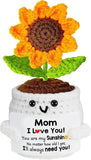 Mothers Day Mom Gifts for Mom, Crochet Flowers Sunflower for Home Desk Car Decor Sunflower