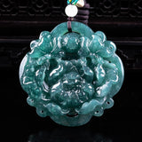 Natural A-grade jade three-dimensional peony flower jade stone ice pendant Peony