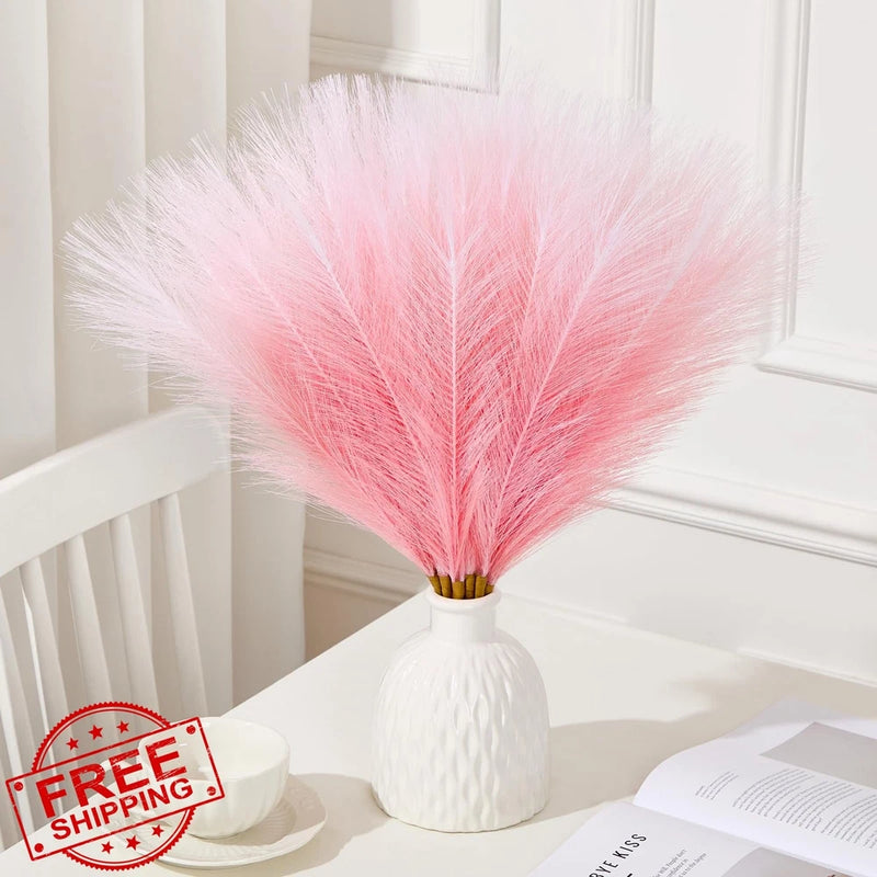 Serwalin Gradient Light Pink Pampas Grass Decor,17.7 Inch 6 Pcs Artificial Fl... Pampas Grass