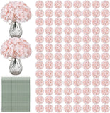 204PCS Pink Silk Hydrangea Flowers with Stems for Home Decor & Weddings Hydrangea