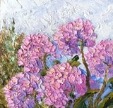 Hydrangea Oil Painting Original Art Impasto Artwork Flower still life 10x10in Hydrangea