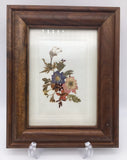 Vintage Wooden Framed Pressed Flower Wall Art Decor Picture Matted Dried Flower