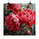 Red Peonies Flower Art Print, Red Flower Painting, Flower DŽcor 15 Peony