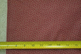 By1/2 Yd, 45" Wide, Tan Calico on Burgundy Stiffer Cotton, M6915 Flowering Plants