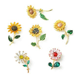 6pcs Gold Sunflower Zinc Alloy Lapel Pins Flower Brooches for Backpack Clothes Sunflower
