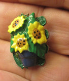 Sunflowers In Flower Pot Brooch Lapel Pin  #60 Sunflower