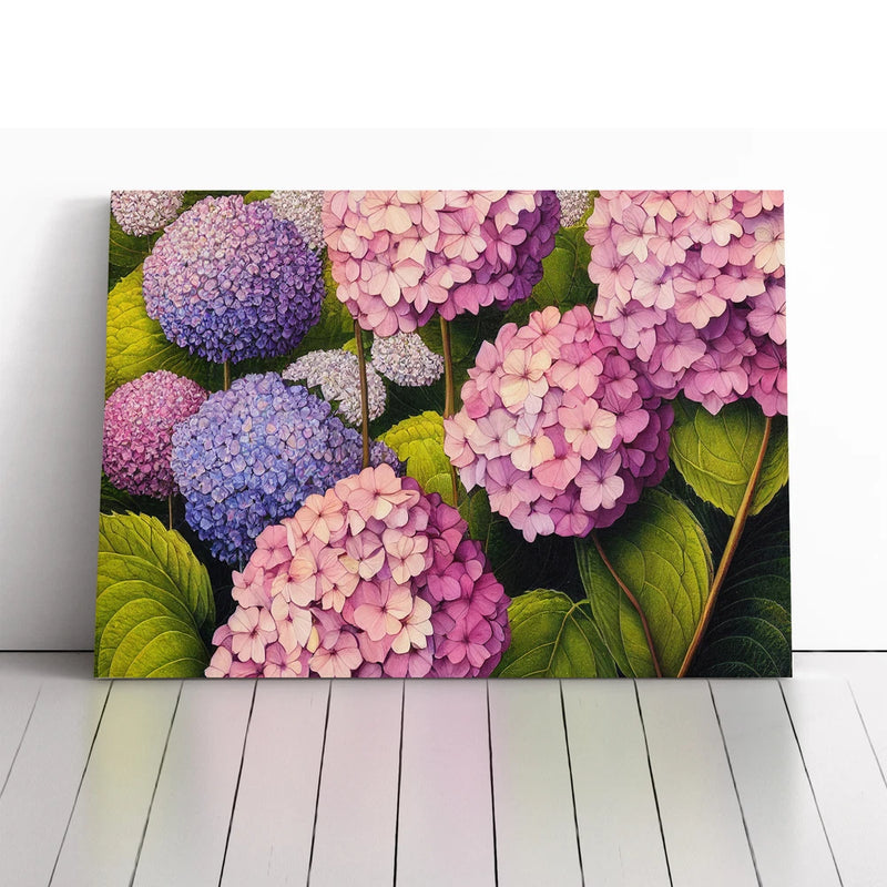 Hydrangea Flower Canvas Wall Art Print Framed Picture Decor Living Room Bedroom Hydrangea