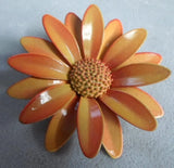 50'S ENAMEL SUN FLOWER METAL BROOCH Sunflower