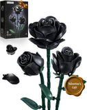 Black Roses Flower Building Set - 3Pack, Gift for Valentine'S Day for Her/Mom/Gi Roses