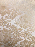CHAMPAGNE Damask Jacquard Brocade Flower Floral Fabric (110 in.) Sold BTY Flowering Plants