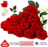 20_ Red Silk Roses Artificial Flowers Realistic Bouquet Home Decor Xmas Gifts US Bouquet