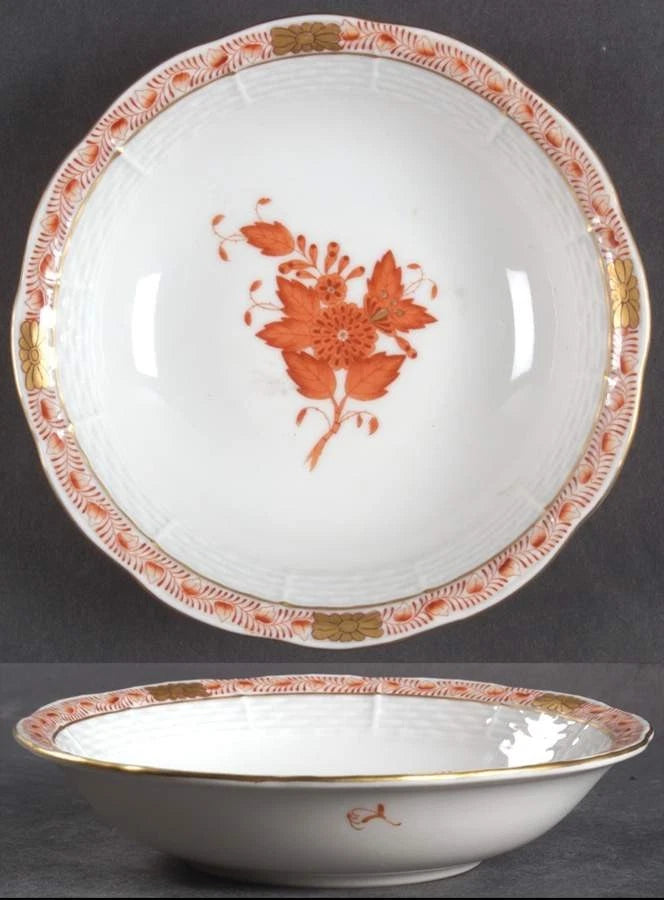 Herend Chinese Bouquet Rust  Fruit Dessert  Bowl 217790 Bouquet