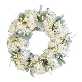 18inch Hydrangea Wreath Flower Wreath Lifelike Gift Elegant Wall Hanging Hydrangea