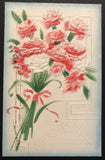 Antique Postcard Hearty Congratulations Pink Carnation Bouquet Carnation