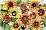 3D Hand Drawn Floral Sun Flower Self-adhesive Removable Wallpaper Murals Wall Sunflower