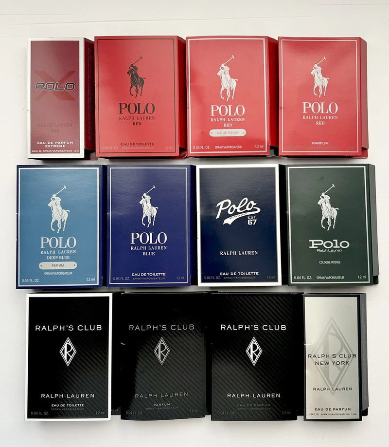 Polo Ralph Lauren Cologne Perfume Collection 12pc Sample Vial Spray Set EDP