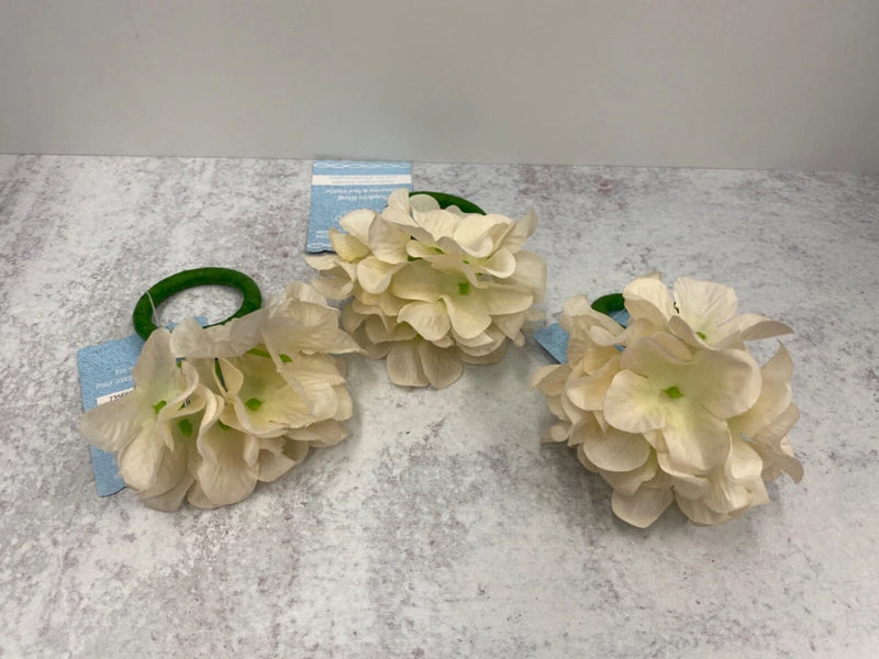 3 Hydrangea Napkin Rings Kitchen Table Decor Farmhouse Coastal Tablescape Hydrangea