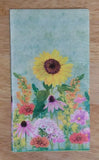 2 Pretty Paper Napkins, "Sunflower and Flower Garden" Guest Napkins. Sunflower