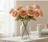 NWT Lot of 9 Artificial Peach Peony Floral Decor for Home Length 10" Peony