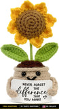 Tiny Crochet Sunflower Miniature Flower Gift - Mothers Day, Cute Birthday Decor Sunflower