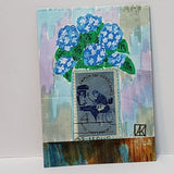 ACEO Original Painting Hydrangea Flowers Employ Handicapped Stamp AMBER K Hydrangea