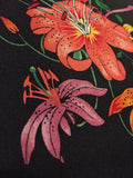 Pure Silk Panel Remnant Flora Floral 100% Silk Fabric Quilt 17Óx5Ó Stunning!! Flowering Plants
