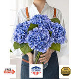JINWOE Hydrangea Artificial Flowers, Lifelike Latex Silk Real Touch Faux Hydrang Hydrangea