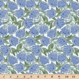 Float Like a Butterfly Blue Art Nouveau  D3210SKY Half yd continuous cuts Flowering Plants