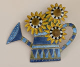 2" Sterling Silver 925 Enamel French Sunflower Brooch By Zarlite Sunflower
