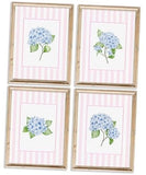Blue Hydrangea Wall Art Pink Striped Rustic Farmhouse Floral Pictures Wall Hydrangea
